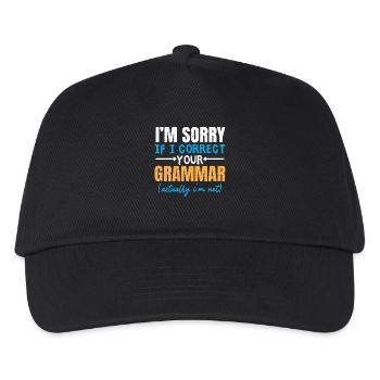 Es tut mir leid, wenn ich Ihre Grammatikpolizei ko - Kinder Basecap - Schwarz - Vorne