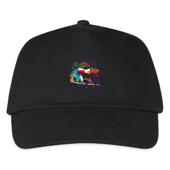 Freche Polygon Ratte Nagetier - Kinder Basecap - Schwarz - Vorne