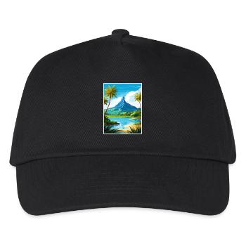 Bora Französisch-Polynesien Vintage Reiseposter - Kinder Basecap - Schwarz - Vorne