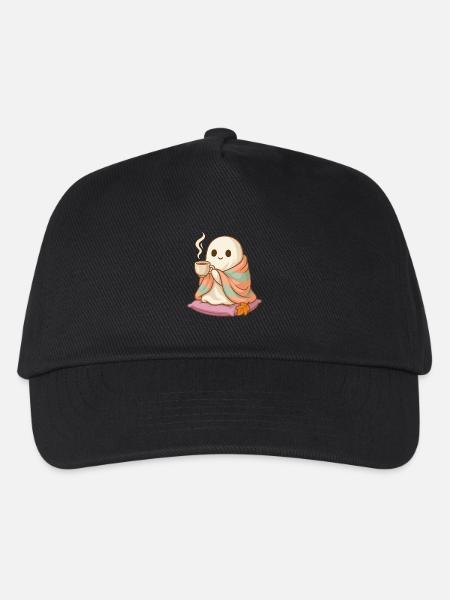 Süßes Cozy Geist Halloween Design - Kinder Basecap - Schwarz
