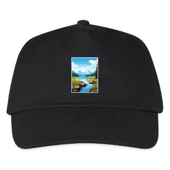 Verstecktes Lake Alaska Vintage Reiseposter Souvenir - Kinder Basecap - Schwarz - Vorne