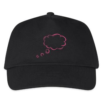 Gedankenblase Blase Gedanken Rosa - Kinder Basecap - Schwarz - Vorne