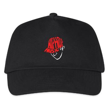Basslastiger Rapper Mikrofonkönig - Kinder Basecap - Schwarz - Vorne