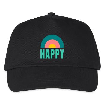 HAPPY. HAPPINESS. FREEDOM. - POSITIV. POSITIV - Kinder Basecap - Schwarz - Vorne