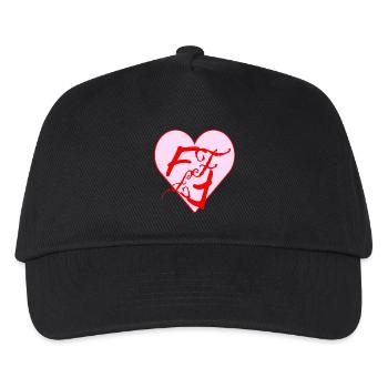 FF Flim Flam Love Heart Flamingo 💖 💘 - Kinder Basecap - Schwarz - Vorne
