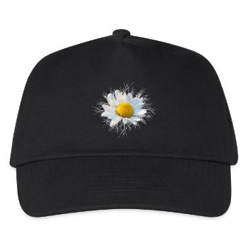 Margerite weiße Blume - Kinder Basecap - Schwarz - Vorne