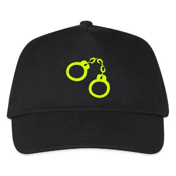 Handschellen Gelb - Kinder Basecap - Schwarz - Vorne
