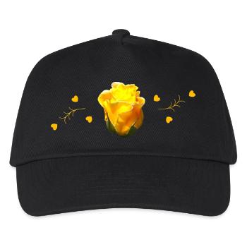 gelbe Rosen - Kinder Basecap - Schwarz - Vorne