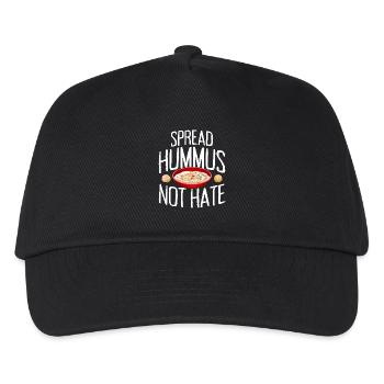 Spread Hummus Not Hate Vegan Geschenk Für Veganer - Kinder Basecap - Schwarz - Vorne