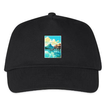 Bora Französisch-Polynesien Vintage Reiseposter WPA - Kinder Basecap - Schwarz - Vorne