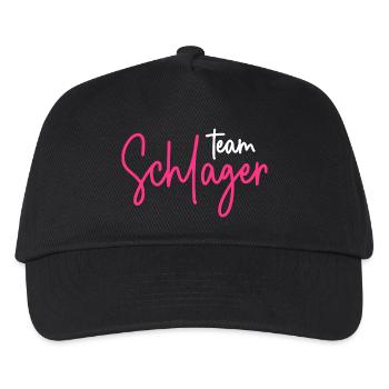 Team Schlager - Kinder Basecap - Schwarz - Vorne