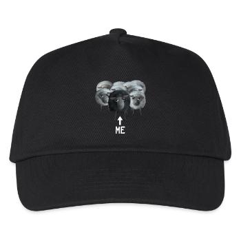 Me - Schwarzes Schaf in der grauen Herde - Kinder Basecap - Schwarz - Vorne