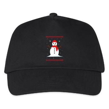 Schneemann Winter Weihnachten - Kinder Basecap - Schwarz - Vorne