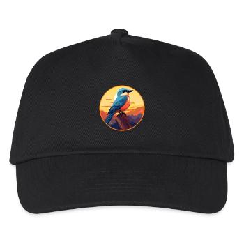 Jay Vogel Buntes Aquarell Cartoon Kawaii Tier - Kinder Basecap - Schwarz - Vorne