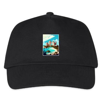 Atlantis Paradies Karibik Vintage Reise Poster - Kinder Basecap - Schwarz - Vorne
