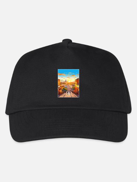 Rom Italien Vintage Reiseposter WPA Souvenir - Kinder Basecap - Schwarz
