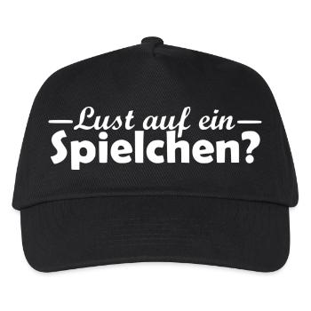 Lust auf ein Spielchen Spruch Vektor - Kinder Basecap - Schwarz - Vorne