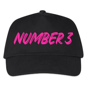 Number 3 - drei - dritter - dritte - 3 - Nummer 3 - Kinder Basecap - Schwarz - Vorne