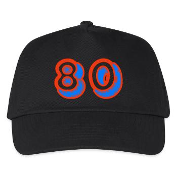 80. 80 YEARS. 80th ANNIVERSARY. 80TH BIRTHDAY. - Kids’ Baseball Cap - black - Front