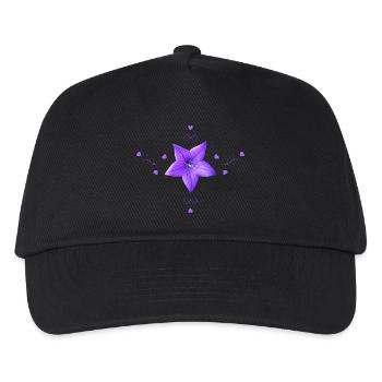Glockenblume lila Blume - Kinder Basecap - Schwarz - Vorne