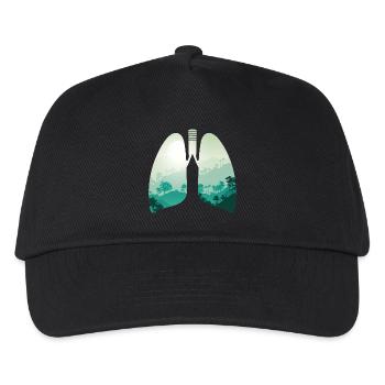 Green nature forest landscape lungs - Kids’ Baseball Cap - black - Front
