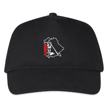 Schwungvolles Alphorn Blasmusik - Kinder Basecap - Schwarz - Vorne