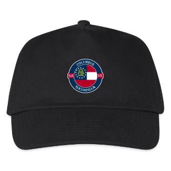 Columbus Georgia Flagge USA Reise Souvenir Abzeichen - Kinder Basecap - Schwarz - Vorne