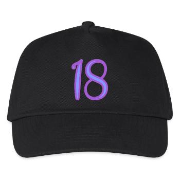 18. 18 YEARS OLD. 18th ANNIVERSARY. BIRTHDAY 18 YEARS. - Kids’ Baseball Cap - black - Front