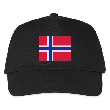 Norwegische Flagge - Kinder Basecap - Schwarz - Vorne