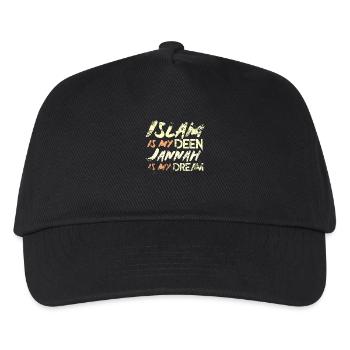 Islam Spruch Moslem Muslimin Muslime Glaube - Kinder Basecap - Schwarz - Vorne