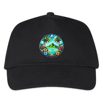Caribbean Island Logo - Kids’ Baseball Cap - black - Front