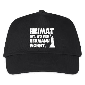 Heimat ist, wo der Hermann wohnt. - Kinder Basecap - Schwarz - Vorne