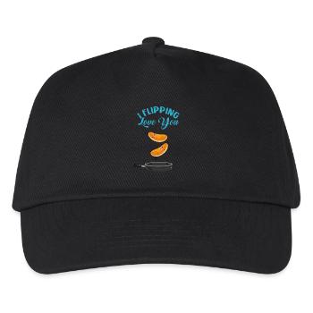 Goldbrauner Pfannkuchen Frühstück - Kinder Basecap - Schwarz - Vorne