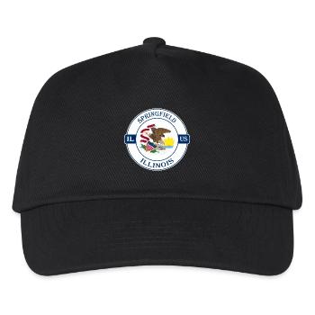 Springfield Illinois Flagge USA Souvenir Abzeichen - Kinder Basecap - Schwarz - Vorne