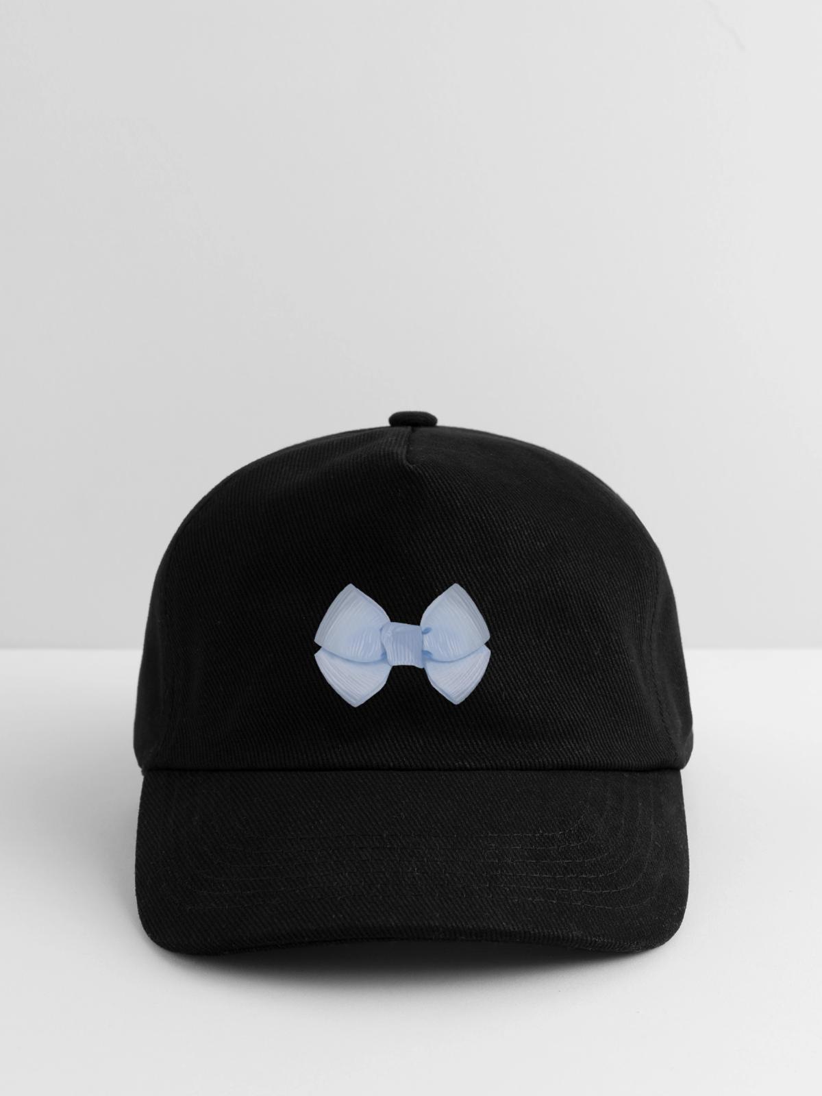 Schleife Blau - Kinder Basecap - Schwarz - Vorne