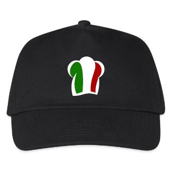 Italienische Kochmütze Küche Italia - Kinder Basecap - Schwarz - Vorne