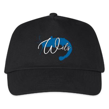 Wels Waller angeln Sportfischen Flussmonster - Kinder Basecap - Schwarz - Vorne