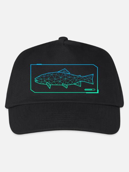 Forelle Angeln Polygon Forellen Angler Fischer - Kinder Basecap - Schwarz