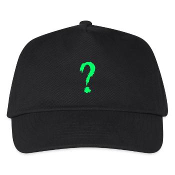 Fragezeichen Grün - Kinder Basecap - Schwarz - Vorne