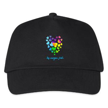 Herzen bunte Herzen Herzen Haufen - Kinder Basecap - Schwarz - Vorne