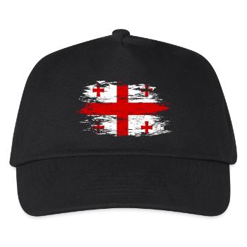 Georgien Flagge used - Kinder Basecap - Schwarz - Vorne