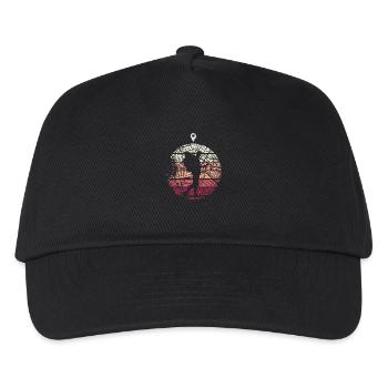 Geocaching Geschenk - Kinder Basecap - Schwarz - Vorne