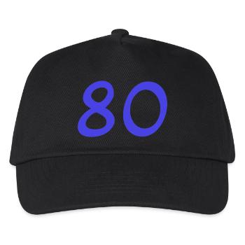 80. 80 YEARS. 80th ANNIVERSARY. 80TH BIRTHDAY. - Kids’ Baseball Cap - black - Front