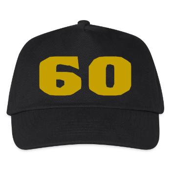 60. 60 JAHRE. 60-JÄHRIGES JUBILÄUM. 60. GEBURTSTAG. - Kinder Basecap - Schwarz - Vorne