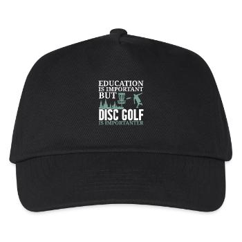 Bildung ist wichtig, aber Disc Golf ist noch wicht - Kinder Basecap - Schwarz - Vorne