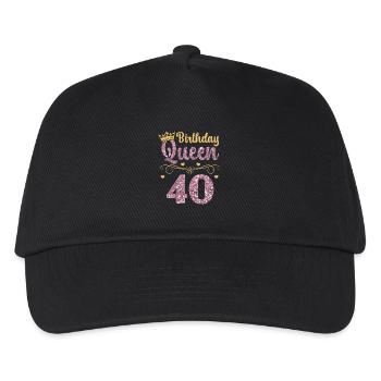 40.Geburtstag Königin 40 Jahre Vierzig - Kinder Basecap - Schwarz - Vorne