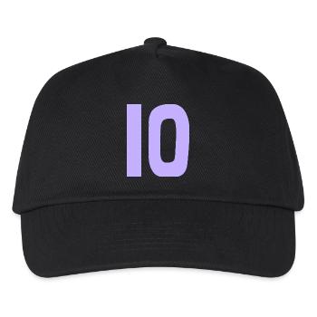 10. 10 JAHRE. 10-JÄHRIGES JUBILÄUM. 10-JÄHRIGES JUBILÄUM. - Kinder Basecap - Schwarz - Vorne