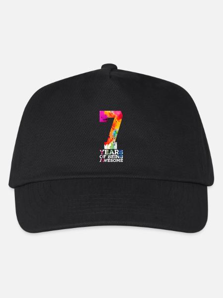 7 YEARS OF BEING AWESOME 7. GEBURTSTAG - Kinder Basecap - Schwarz