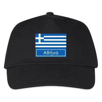 Athen auf Griechisch geschrieben - Kinder Basecap - Schwarz - Vorne
