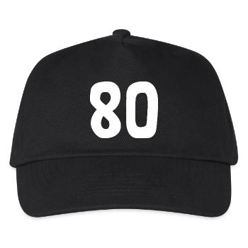 80. 80 YEARS. 80th ANNIVERSARY. 80TH BIRTHDAY. - Kids’ Baseball Cap - black - Front